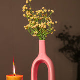 Hollow Glossy Ceramic Vase- Pink