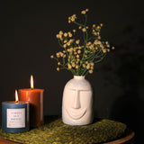 Poker Face Ceramic Vase- White and Blue