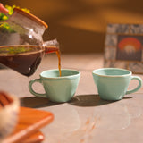 Sea Green Cappuccino Ceramic Cups