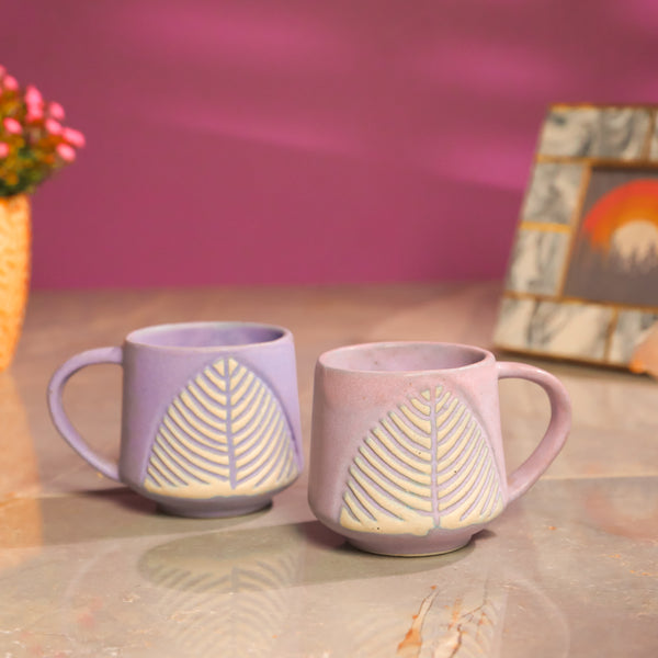 Ceramic Matte Leaf Cups (Grey)