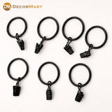 Metal Curtain Rings with Clips – Heavy Duty Rustproof Curtain Hooks for Smooth Sliding Drapes