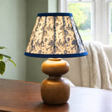 Decorative Wooden Base Table Lamp with Lampshade – Modern Bedside Light for Home & Office(Bulb Included)