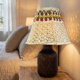 Decorative Wooden Base Table Lamp with Lampshade – Modern Bedside Light for Home & Office(Bulb Included)
