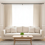 Regal Metal Finial Extendable Double Curtain Rod Black 19MM (Hardware Included)