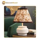Modern Bedside Metal Table Lamp with Lampshade - Light for Bedroom, Living Room & Office (Bulb Included)