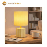 Modern Bedside Metal Table Lamp with Lampshade - Light for Bedroom, Living Room & Office (Bulb Included)