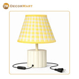 Modern Bedside Metal Table Lamp with Lampshade - Light for Bedroom, Living Room & Office (Bulb Included)
