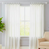 Grey Polka Ceramic Finial Extendable Curtain Rod White 19MM (Hardware Included)