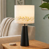 Decorative Metal Table Lamp with Printed Shade for Bedroom, Office & Home (Bulb Included)