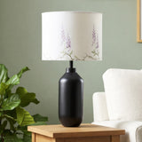 Decorative Metal Table Lamp with Printed Shade for Bedroom, Office & Home (Bulb Included)
