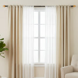 HoneyComb MOP Finial Extendable Curtain Rod Black 19MM (Hardware Included)
