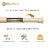 Extendable Metal Curtain Tension Rod – No Drill Spring Loaded Anti-Skid Rod