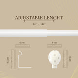 Grey Polka Ceramic Finial Extendable Curtain Rod White 19MM (Hardware Included)