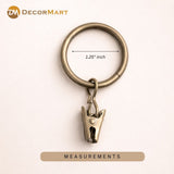 Metal Curtain Rings with Clips – Heavy Duty Rustproof Curtain Hooks for Smooth Sliding Drapes