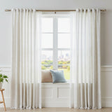 MOP & Wood Blend Finial Extendable Curtain Rod Brown 19MM (Hardware Included)