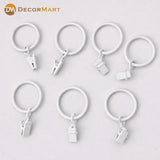 Metal Curtain Rings with Clips – Heavy Duty Rustproof Curtain Hooks for Smooth Sliding Drapes