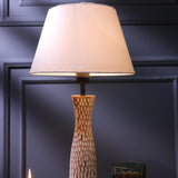 Textured Lamp With White Shade