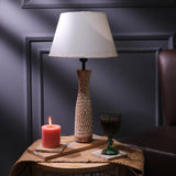 Textured Lamp With White Shade