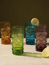 Glass Assorted Tall Tiki Glass- Set Of 2