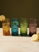 Glass Assorted Tall Tiki Glass- Set Of 2