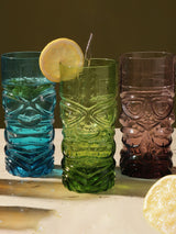 Glass Assorted Tall Tiki Glass- Set Of 2