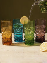 Glass Assorted Tall Tiki Glass- Set Of 2