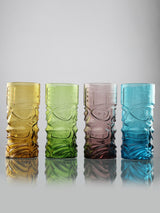Glass Assorted Tall Tiki Glass- Set Of 2