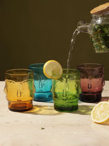 Glass Assorted Malibu Short Tiki Glass- Set Of 2