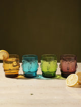 Glass Assorted Malibu Short Tiki Glass- Set Of 2