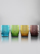 Glass Assorted Malibu Short Tiki Glass- Set Of 2