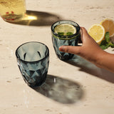 Glass Tinted Drinking Glass- Aqua (Set Of 2)