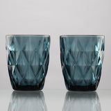 Glass Tinted Drinking Glass- Aqua (Set Of 2)