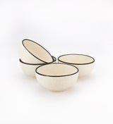 Ceramic Minimal Black Rim Bowls- Set Of 4