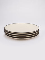 Ceramic Minimal Black Rim Dinner Plate- Set Of 4
