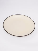 Ceramic Minimal Black Rim Dinner Plate- Set Of 4