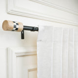 Chess Wood Finial Extendable Curtain Rod Black 19MM (Hardware Included)