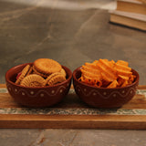 Terracotta Finished Ceramic Bowl- Set of 2