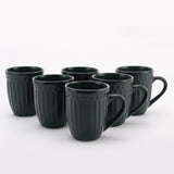 Ceramic Teal Blue Coffee Mug Set Of 6