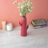 The Red Cactus Ceramic Vase