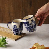 City in blue mug - set of 2