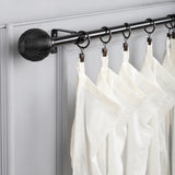 Metal Weave Finial Extendable Curtain Rod Black 19MM (Hardware Included)