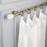 Marble Gold Inlay Finial Extendable Curtain Rod Gold 19MM (Hardware Included)