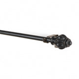 Epitome Wood Finial Extendable Curtain Rod Black 19MM (Hardware Included)