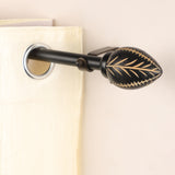 Manifesto Wooden Finial Extendable Curtain Rod Black 19MM (Hardware Included)