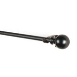 Ross Grey Metal Finial Extendable Curtain Rod Black 19MM (Hardware Included)