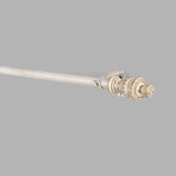 Carved Distressed White Finial Extendable Curtain Rod White 19MM (Hardware Included)