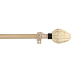 Tusky Bone Finial Extendable Curtain Rod Beige 19MM- Pack of 2 (Hardware Included)