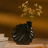 Flower Ceramic Vase- Black