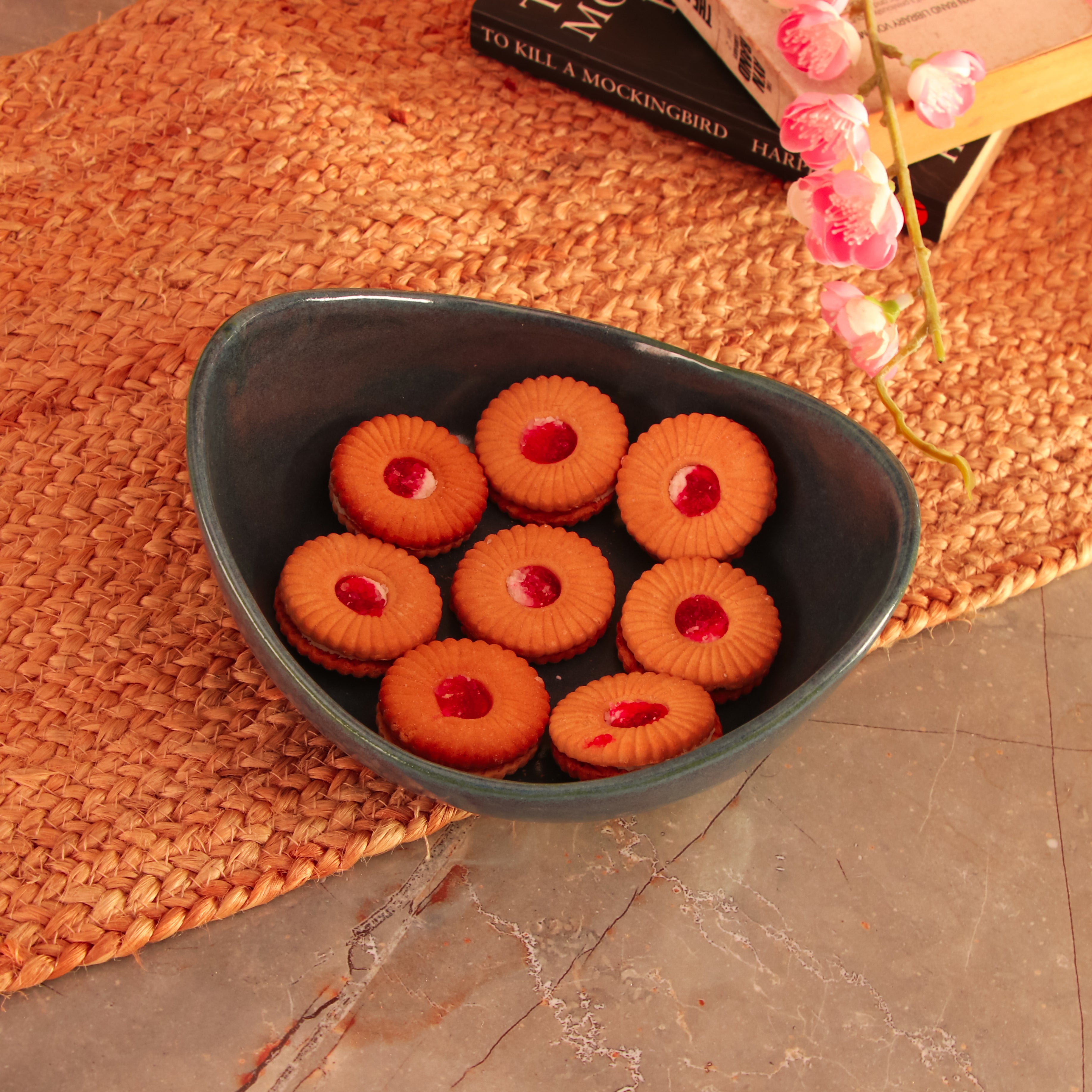 Ombre Blue Ceramic Platter The Decor Mart