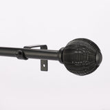 Metal Weave Finial Extendable Curtain Rod Black 19MM (Hardware Included)